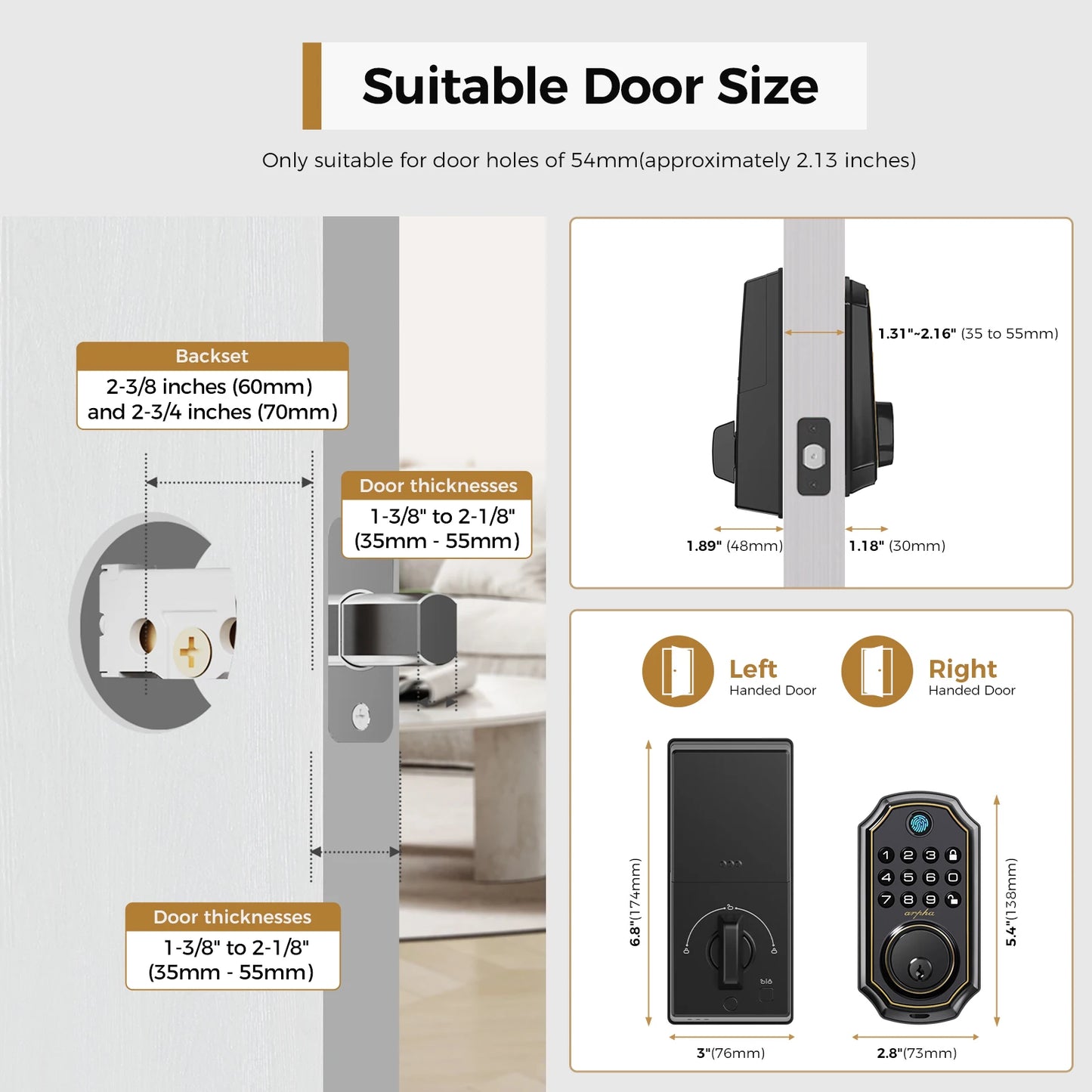 Arpha D280 Keyless Entry Door Lock 5in1 Smart Fingerprint