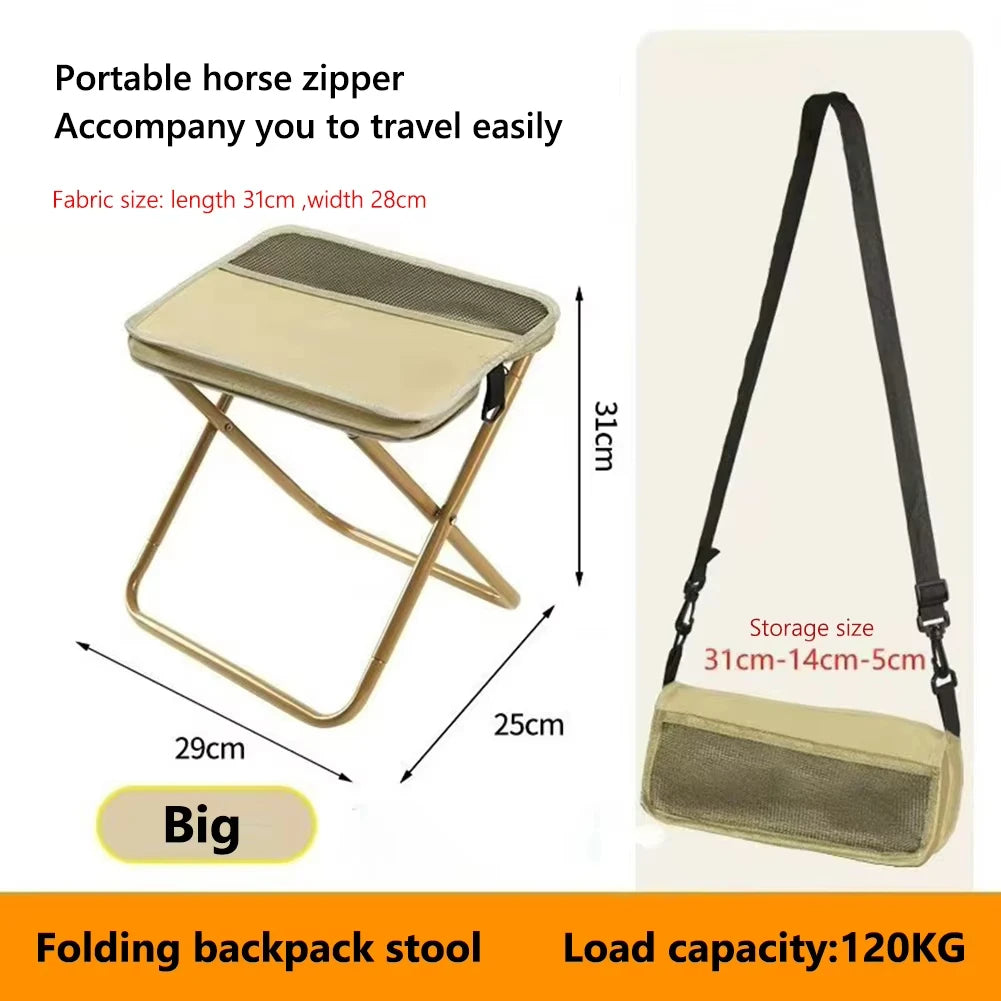 Folding Portable Outdoor Stool With Shoulder Bag