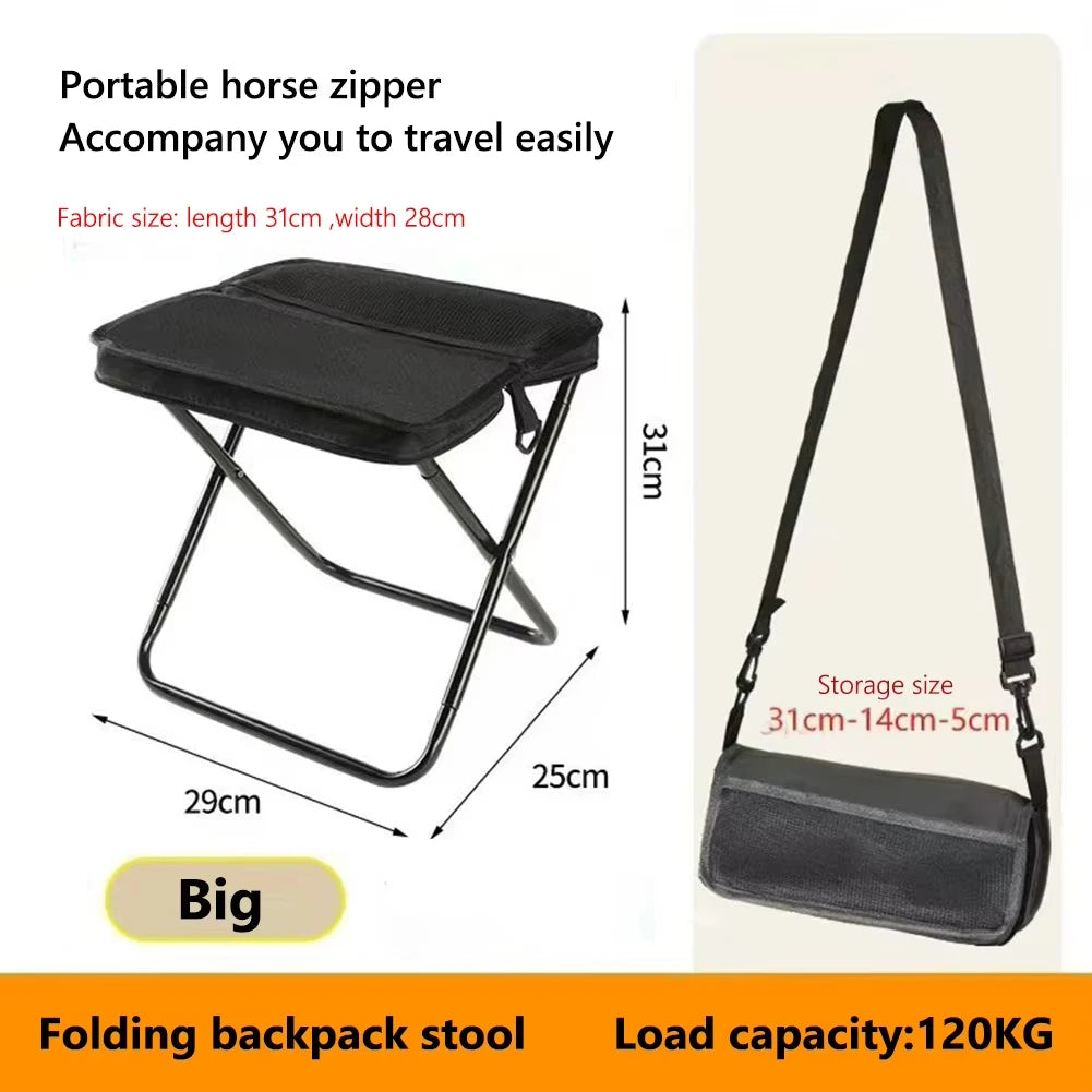 Foldable Outdoor Stool With Shoulder Bag For Camping And Hiking