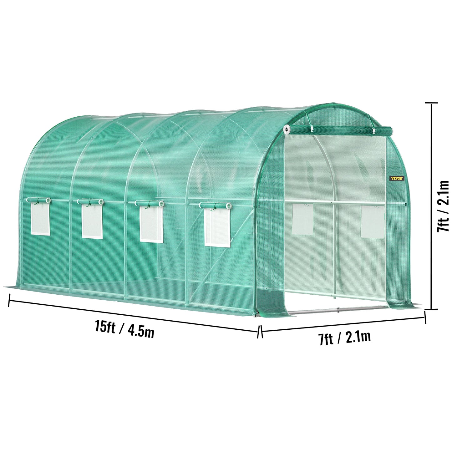 SucceBuy Walk-In Tunnel Greenhouse With Galvanized Frame And Waterproof Cover