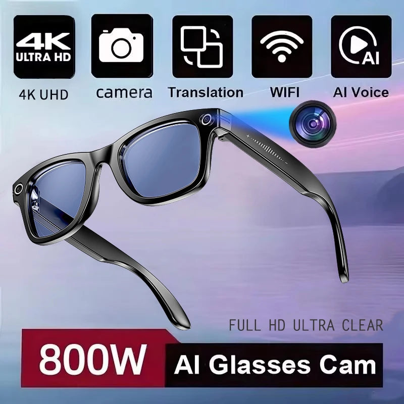 New 800W Camera AI Glasses Men Color-Changing Smart Translation Glasses Photo Video Recording Waterproof Call Smart Sunglasses
