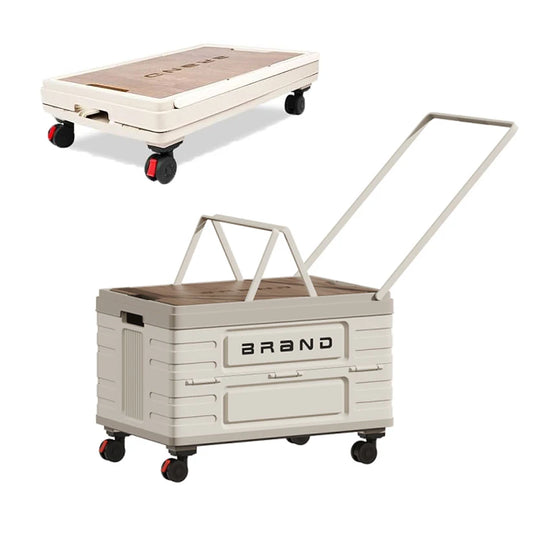 Foldable Storage Cart With Silent Wheels And Heavy Duty Mobility