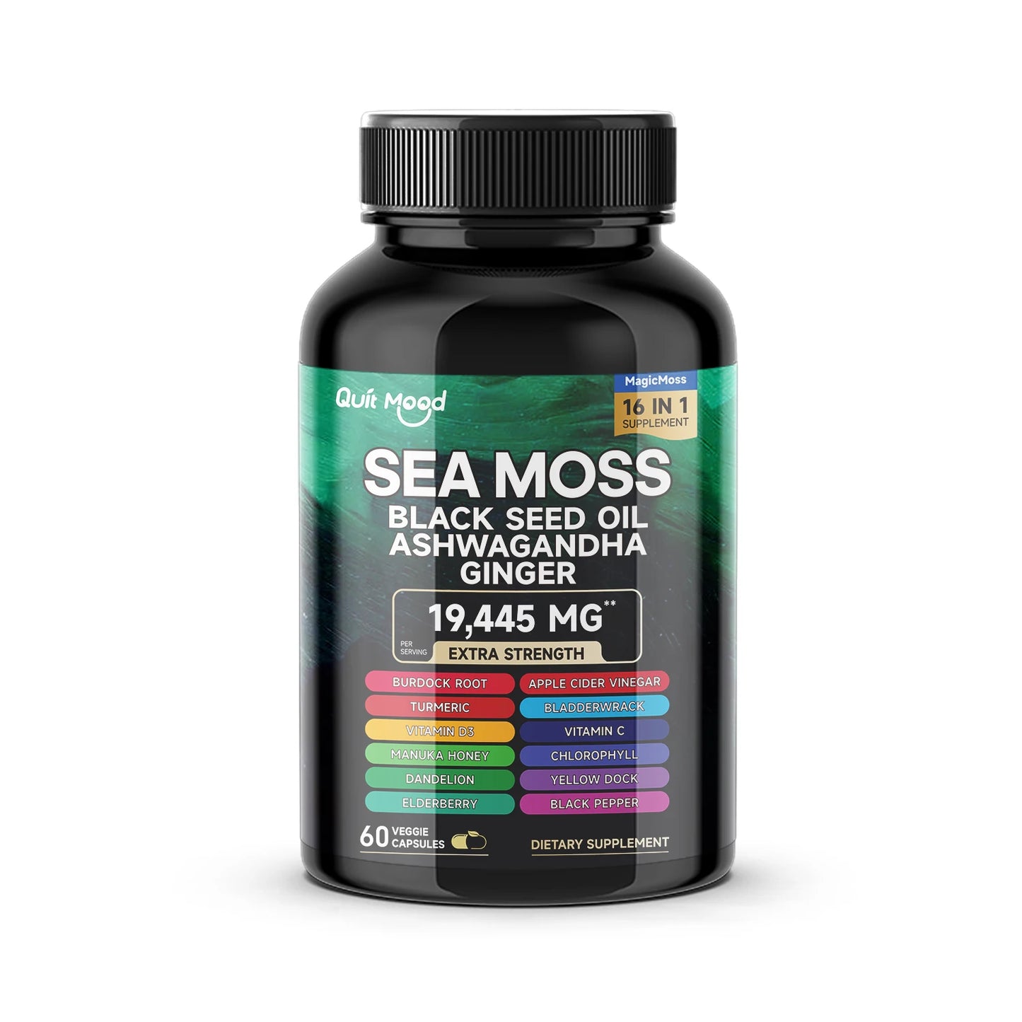 Quit Mood Sea Moss and Shilajit Bundle Capsule Supplement