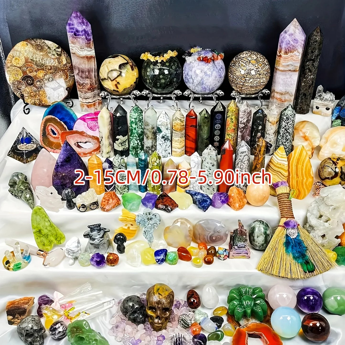 CrystalHola Mixed Stone Gift Box Assorted Crystals Home Decor