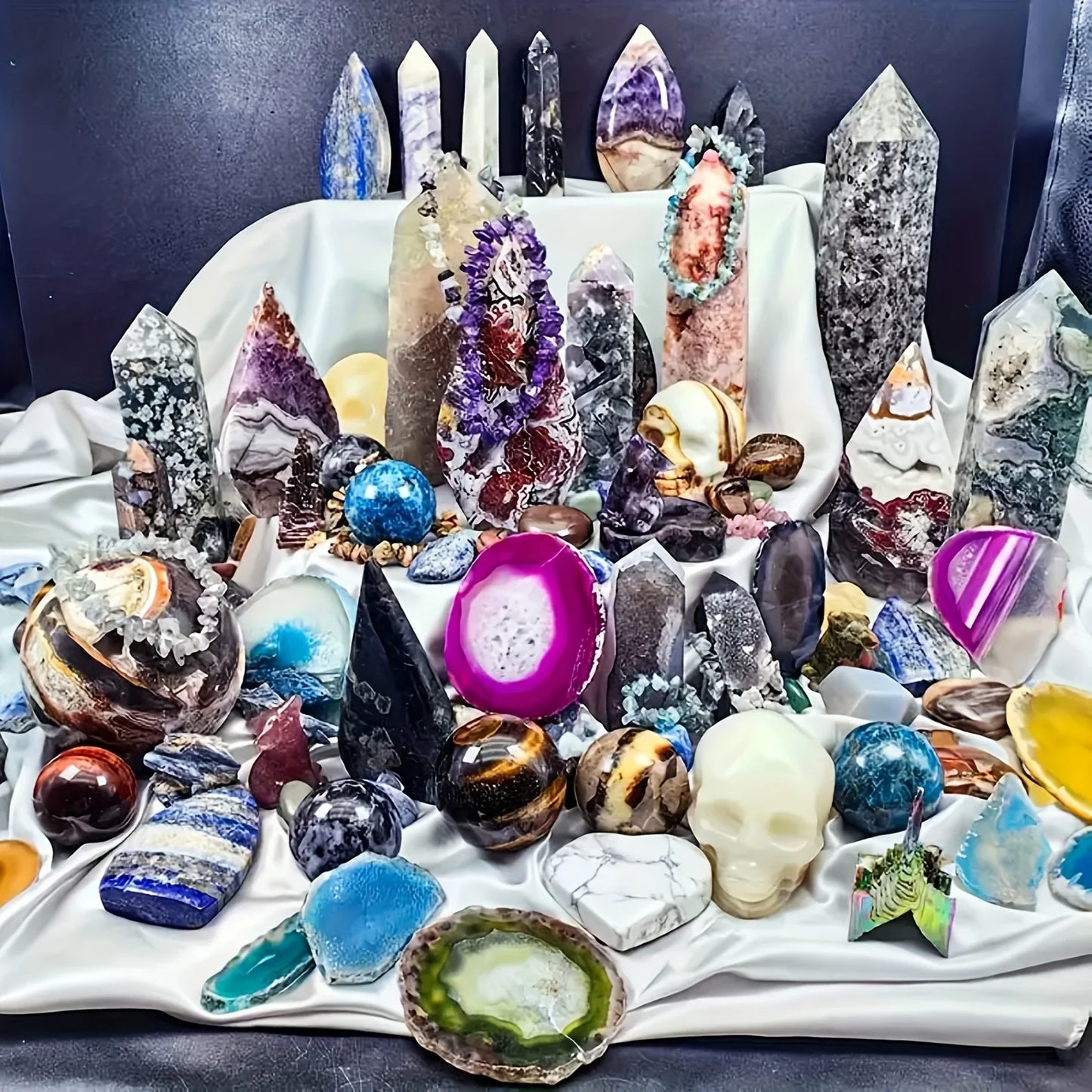 CrystalHola Mixed Stone Gift Box Assorted Crystals Home Decor