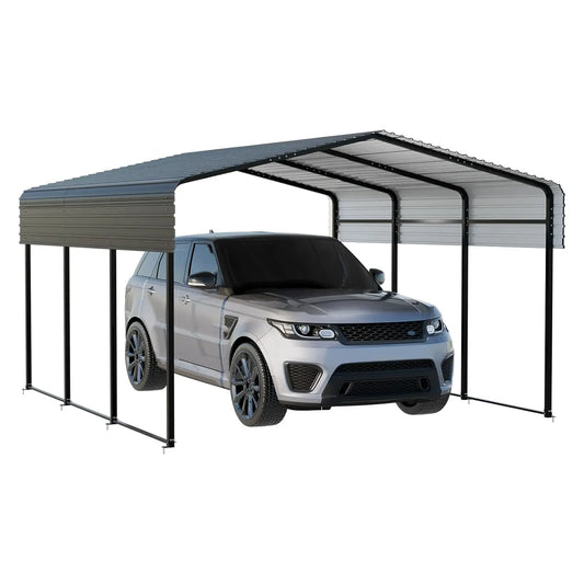 10x15FT Heavy Duty Galvanized Steel Frame Carport Shelter for Car Truck SUV Boat, Customized