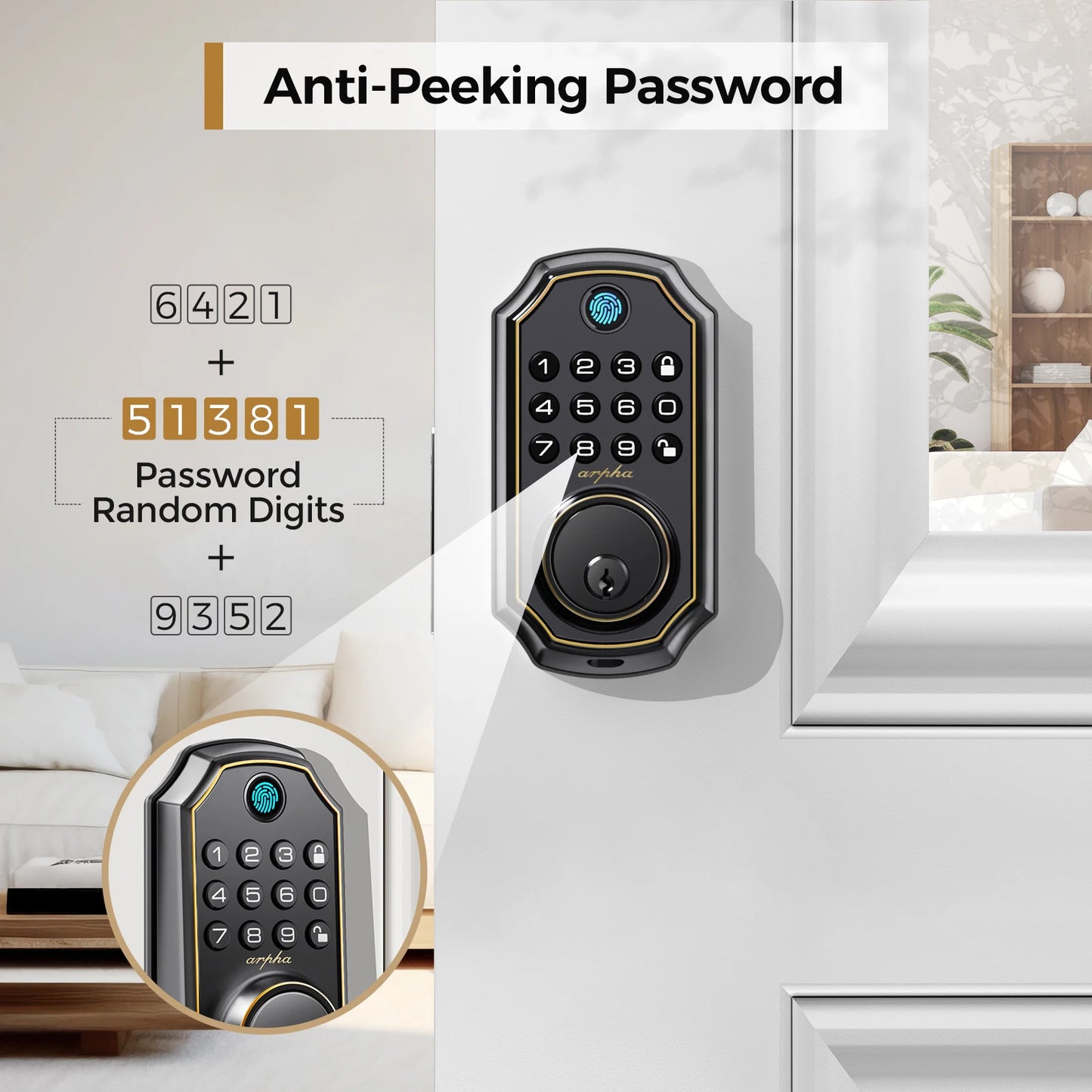 Arpha D280 Keyless Entry Door Lock 5in1 Smart Fingerprint