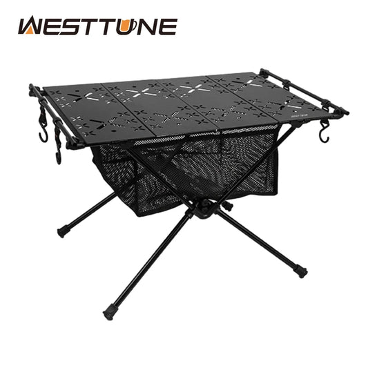 West Tune Folding Aluminum Camping Table With Storage