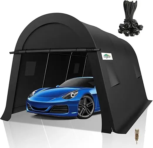 10x15 Carport Canopy Heavy Duty Portable Garage Tent with Double Zippered Roll-up Doors & Vents, Large Space Car Canopy Car Gar