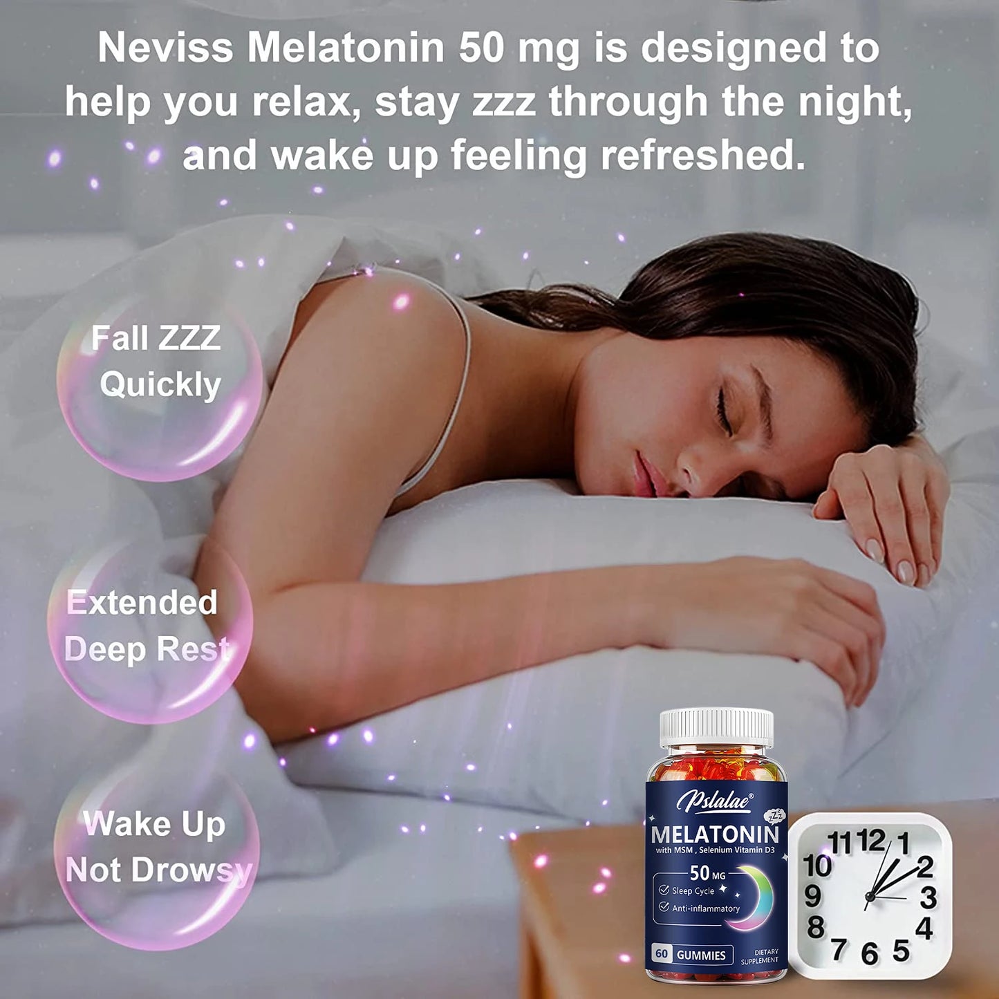 Melatonin Gummies - Sleep Aid, Improve Sleep Quality and Support Deep Sleep - 60 Gummies