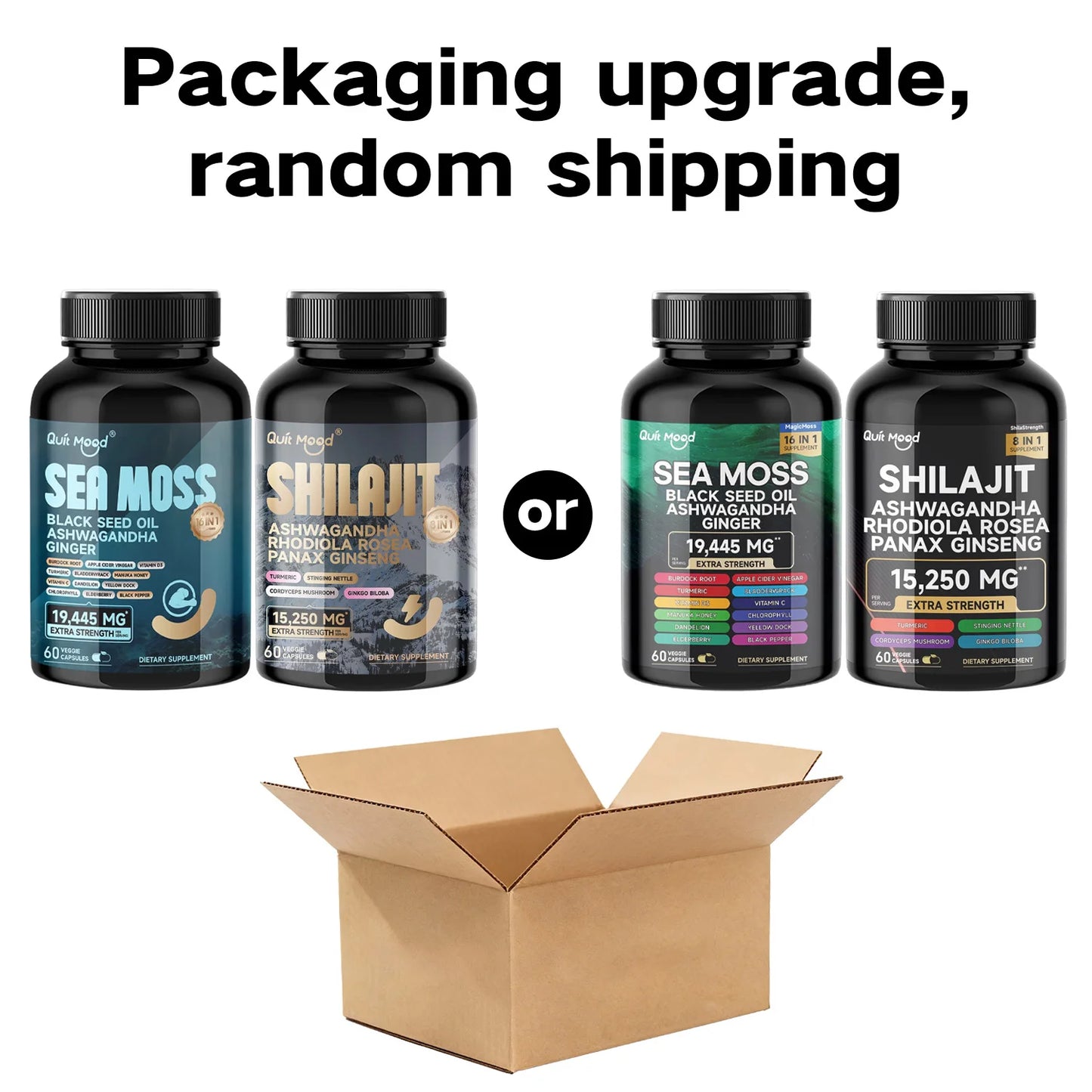 Quit Mood Sea Moss and Shilajit Bundle Capsule Supplement