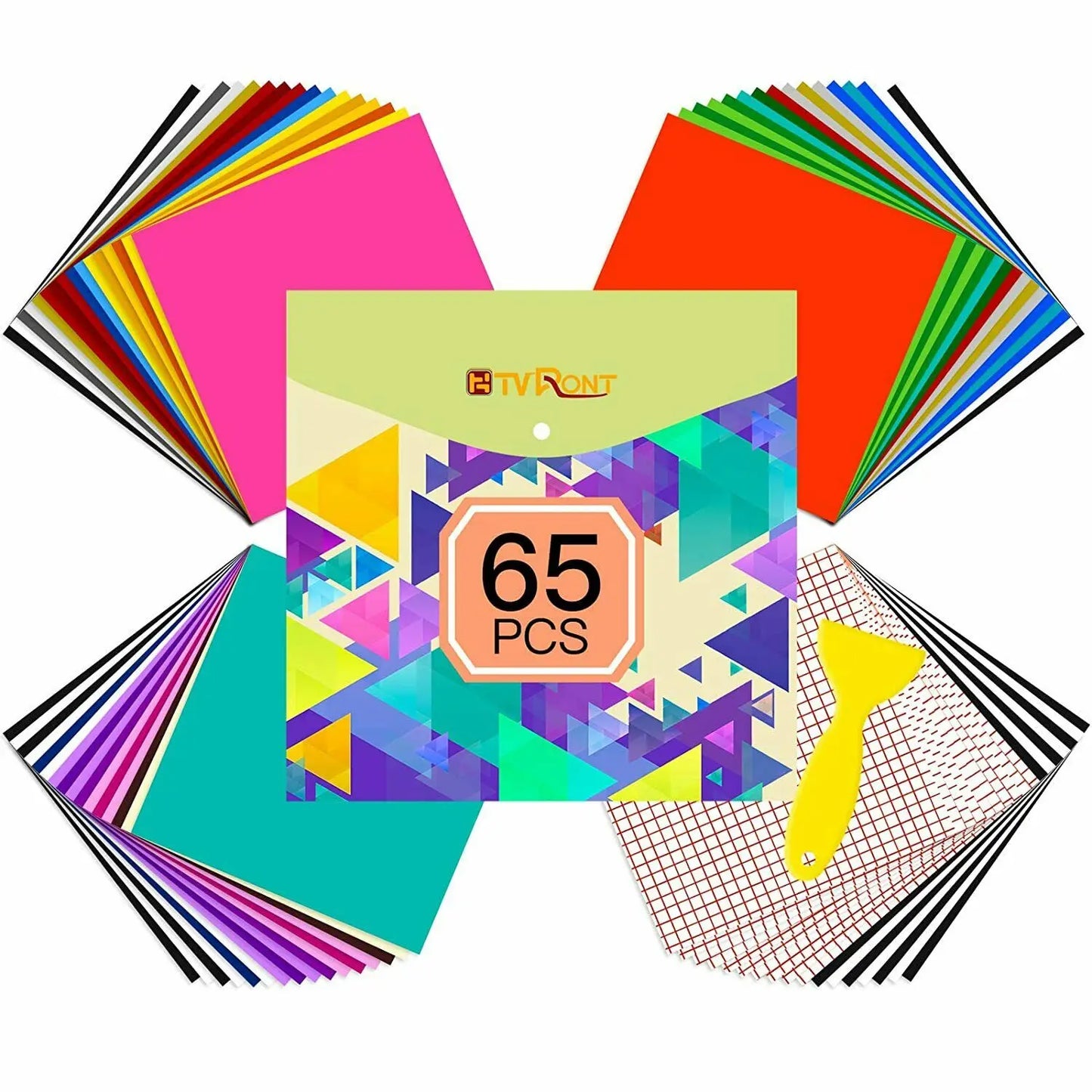 HTVRONT Permanent Adhesive Vinyl Bundle 12" x 12" Adhensive Vinyl Sheets and Transfer Tape Sets for Party Decoration, Stiker
