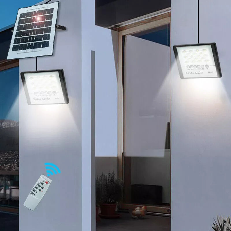 300W LED Solar Street Lights Outdoor Flood Lamps Waterproof Spotlight Emergency Lighting Dusk To Dawn Wall Light For Yard Garden