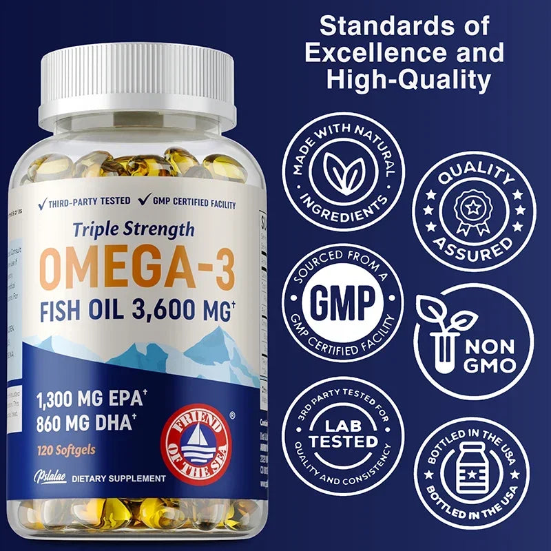 Pslalae Omega 3 Fish Oil EPA DHA Supplement For Heart