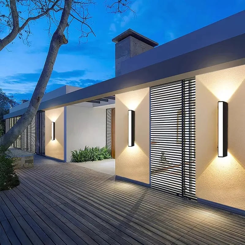 Modern LED Wall Lights Waterproof Outdoor Wall Lamp Long Strip IP65 Aluminum Wall Light Garden Porch Light Fixtures Luminaire