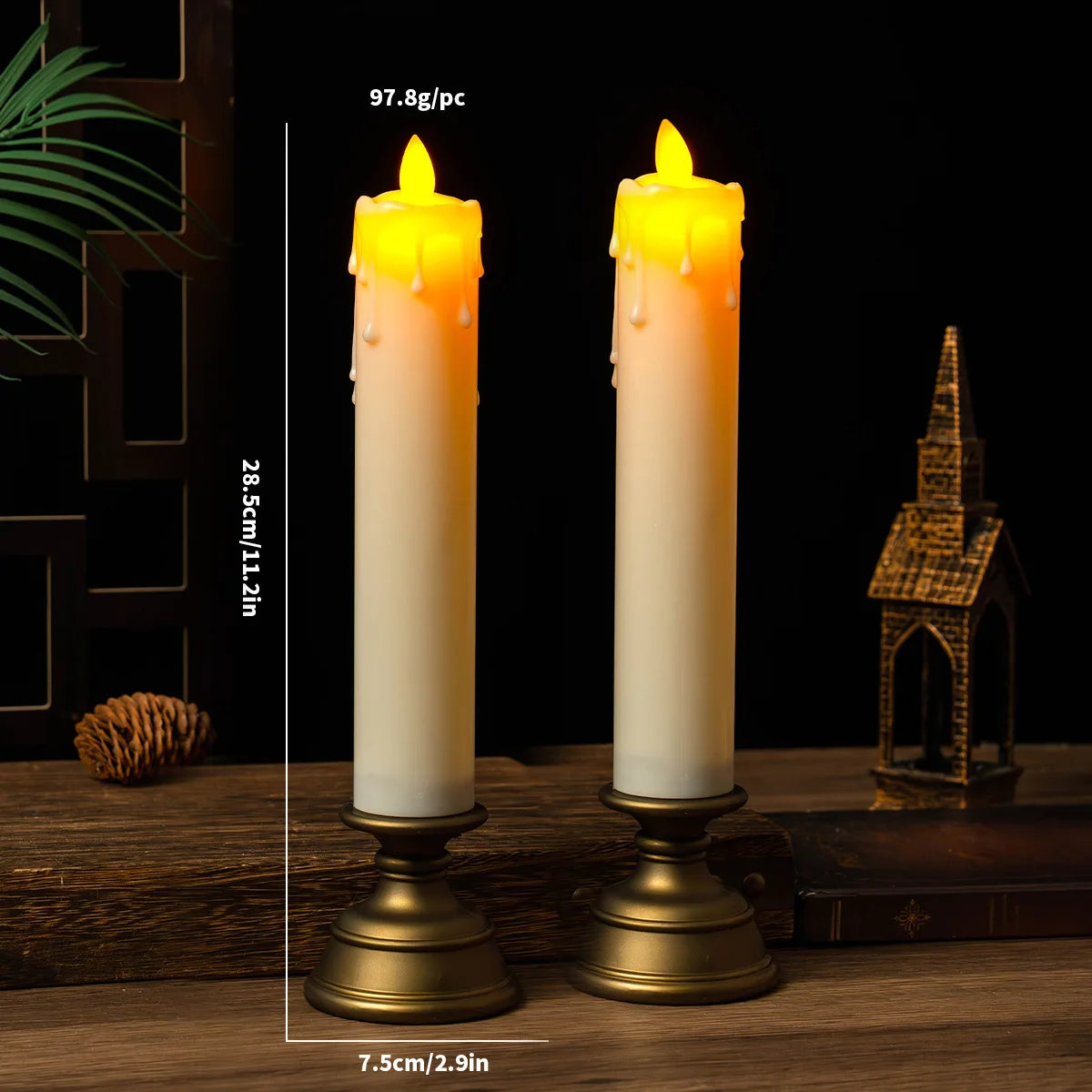 Led Candle With Flickering Flame,Electronic Candlelight For Buddha,Home Buddhist Religious Items For Prayer Sacrifice,Red White