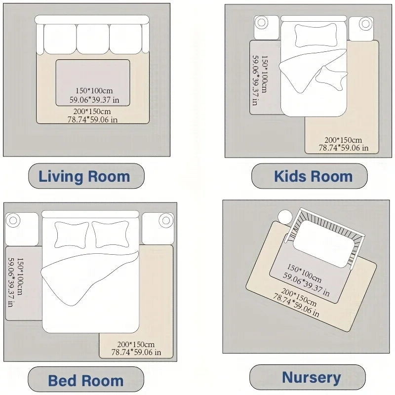 Huloo Sleep Memory Foam Playpen Carpet Non-Slip Floor Mat
