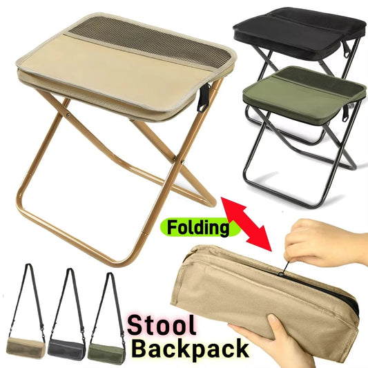 Foldable Outdoor Stool With Shoulder Bag For Camping And Hiking