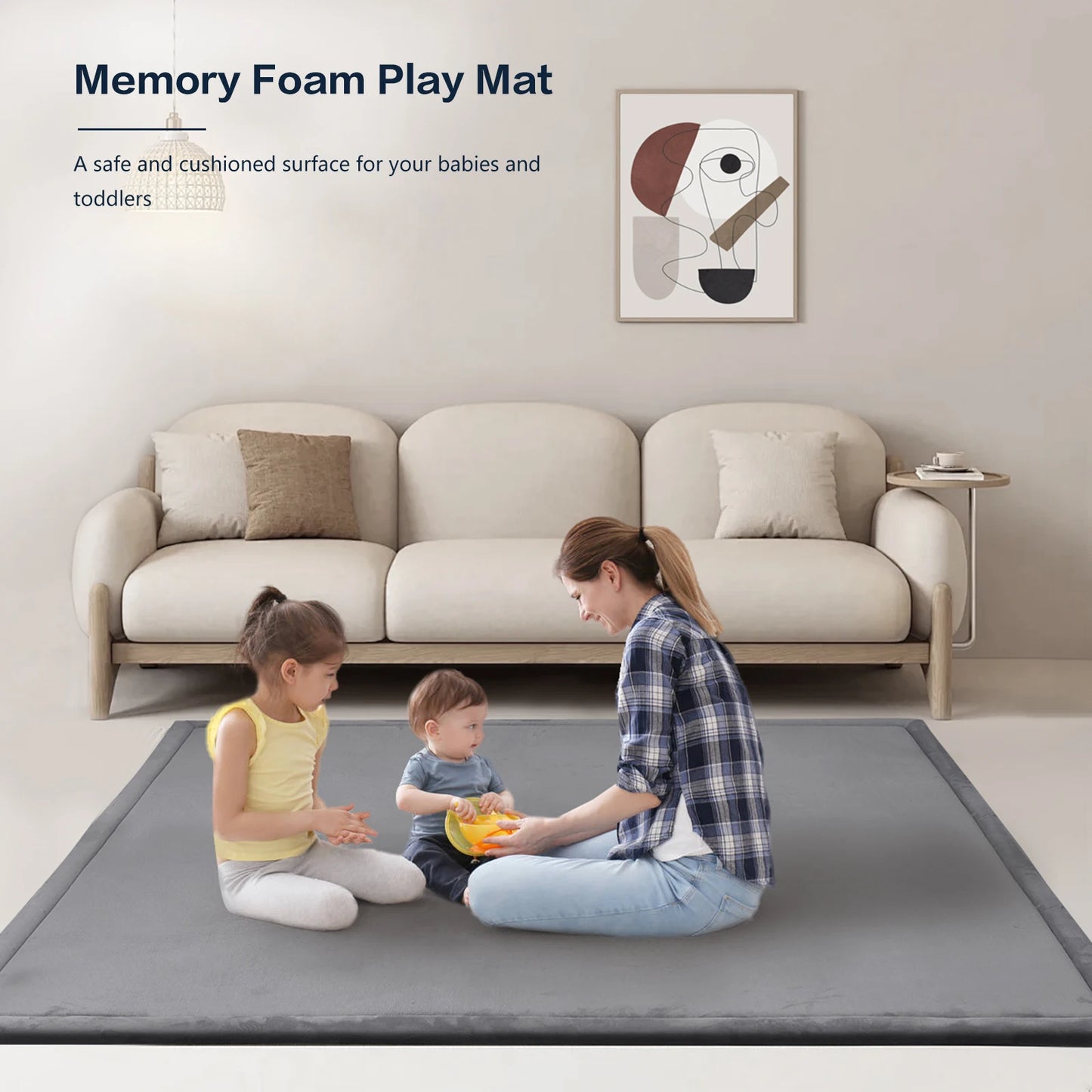 Huloo Sleep Memory Foam Playpen Carpet Non-Slip Floor Mat