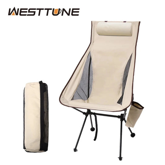 West Tune Portable Folding Camping Chair With Headrest