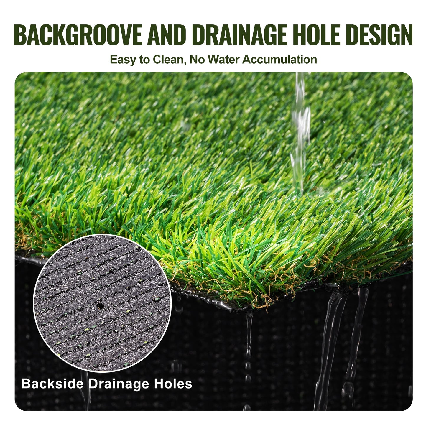 SucceBuy Artificial Grass Rug Turf Outdoor Mat Patio