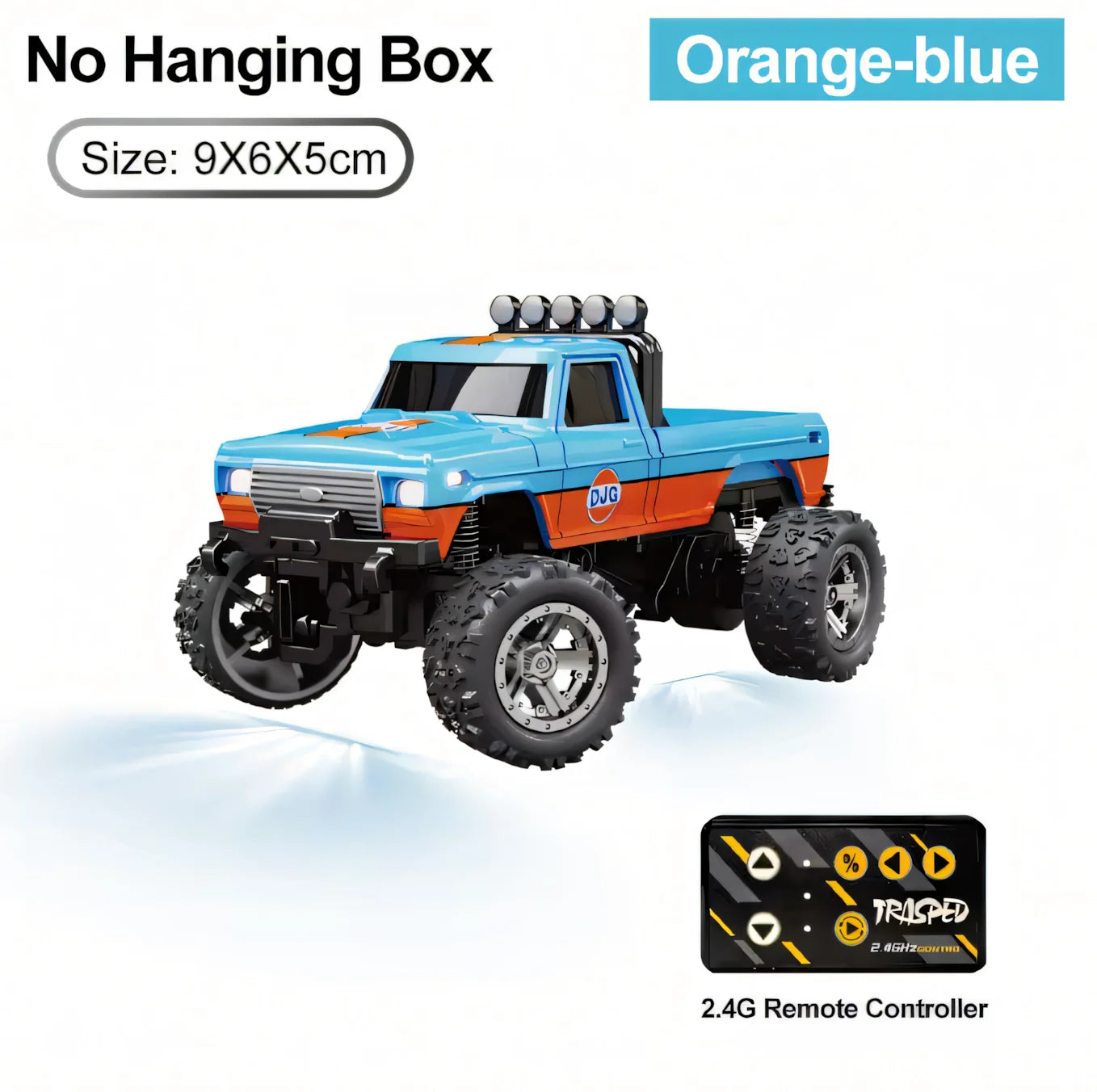 Mini Rc Truck, 1:64 Scale Monster Truck Remote Control Car With Lights，Mini Monster Truck ，Speed/Steering Adjustable