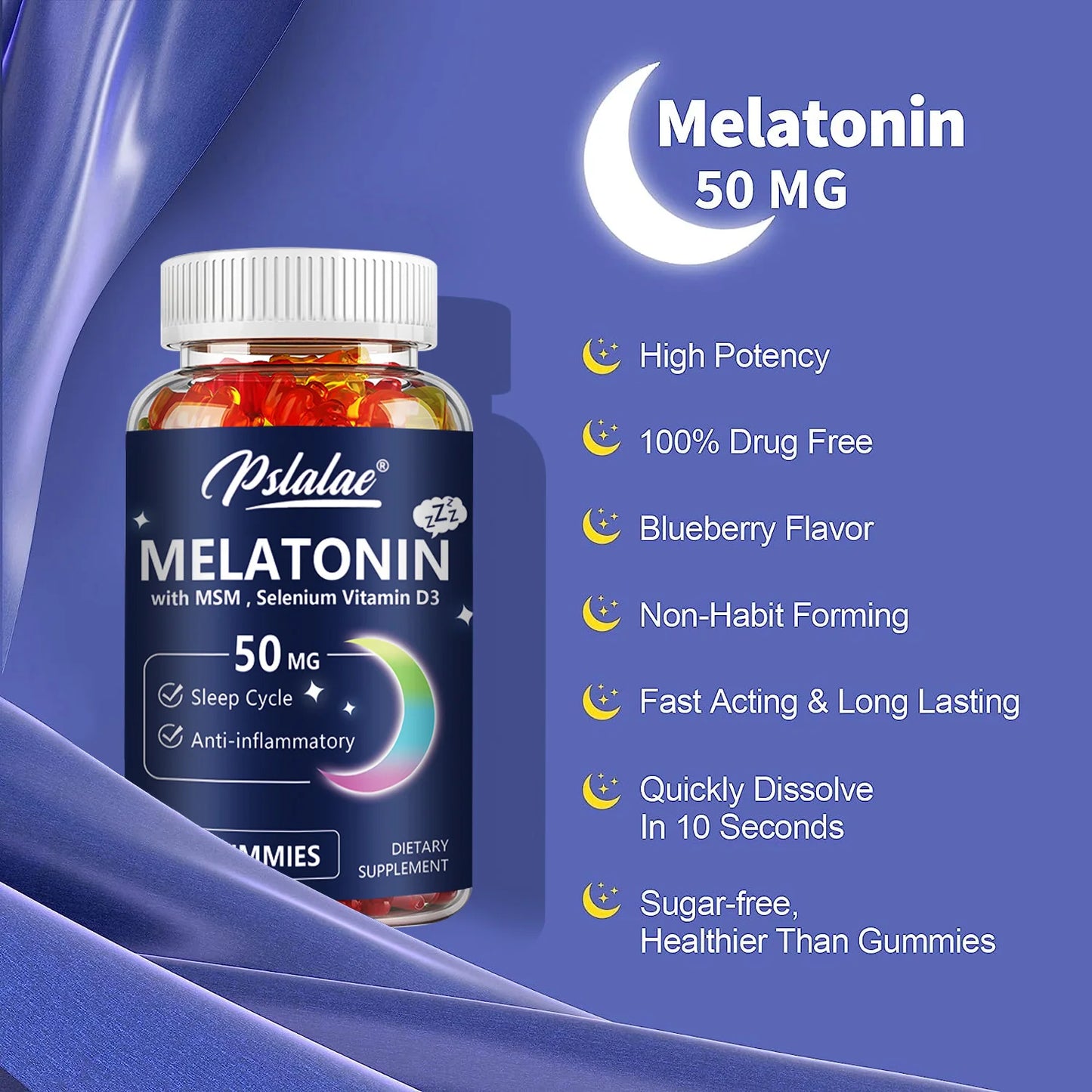 Melatonin Gummies - Sleep Aid, Improve Sleep Quality and Support Deep Sleep - 60 Gummies