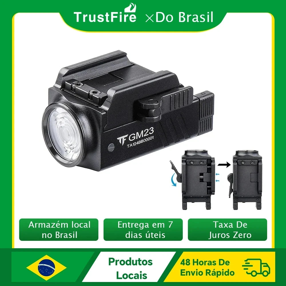 Trustfire GM23 Tactical Led Flashlight 800LM USB Rechargeable Quick Release Lights for GL & 20mm Picatinny Rail Tauru TX2