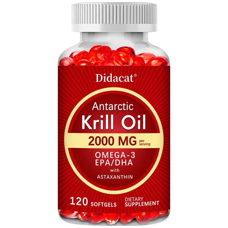 Bunkell Antarctic Krill Oil 2000 Mg 120 Softgels Omega 3 EPA DHA