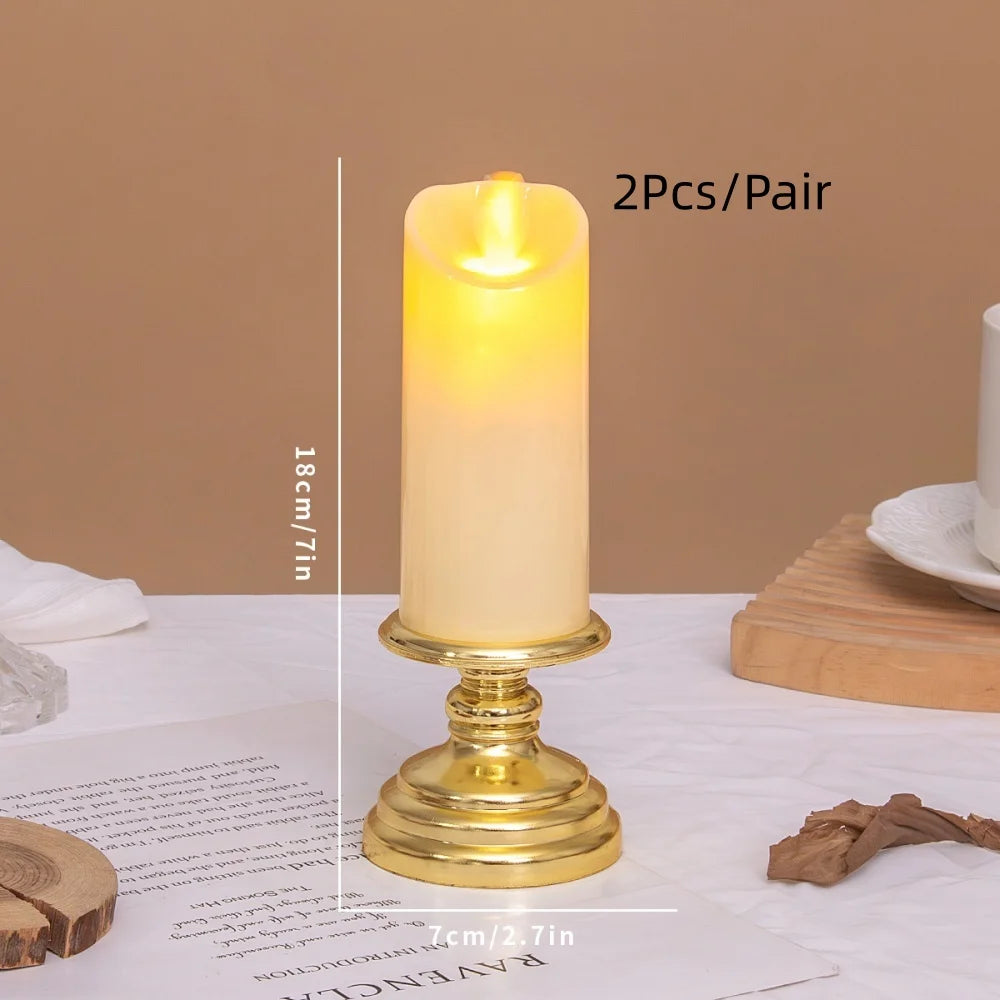 Led Candle With Flickering Flame,Electronic Candlelight For Buddha,Home Buddhist Religious Items For Prayer Sacrifice,Red White