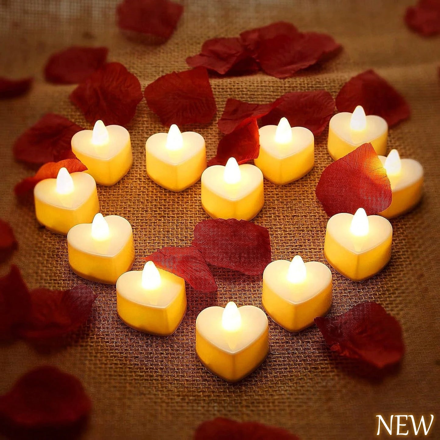 24pcs Heart Shape LED Flameless Tealight Candles Decorations For Romantic Night Valentine's Day Wedding Anniversary Or Table D