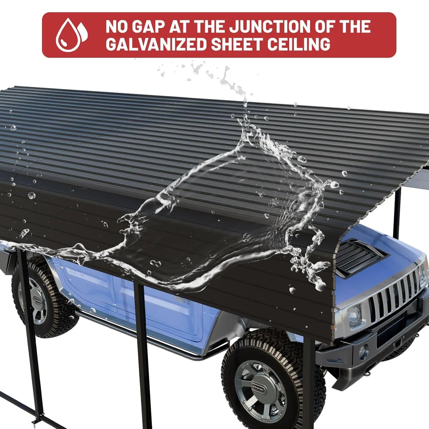 10x15FT Heavy Duty Galvanized Steel Frame Carport Shelter for Car Truck SUV Boat, Customized