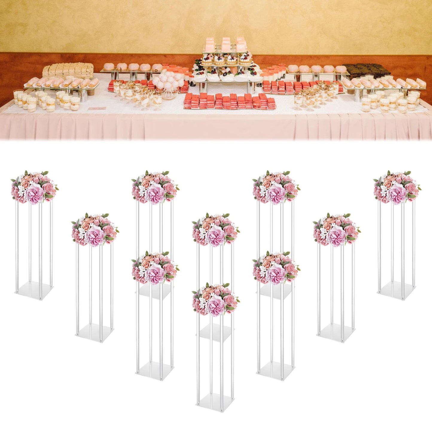 Acrylic Vase Wedding Centerpieces Flower Stands Set