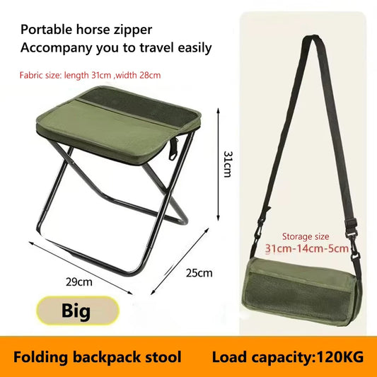 Folding Portable Outdoor Stool With Shoulder Bag