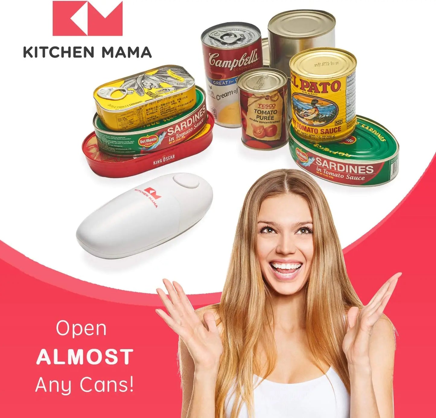 Auto Electric Can Opener: Open Your Cans with A Simple Press of Button - Automatic, Hands Free, Smooth Edge
