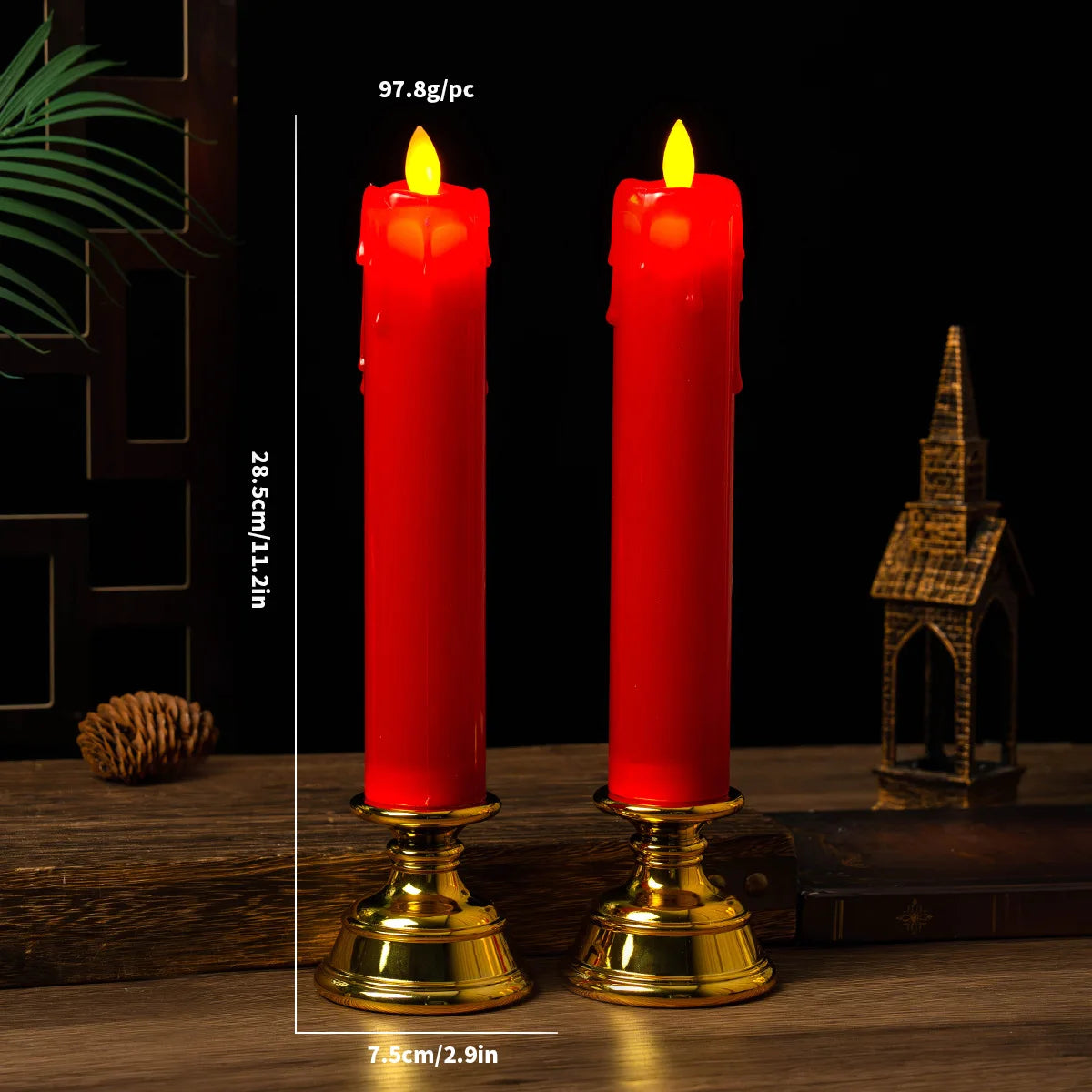Led Candle With Flickering Flame,Electronic Candlelight For Buddha,Home Buddhist Religious Items For Prayer Sacrifice,Red White