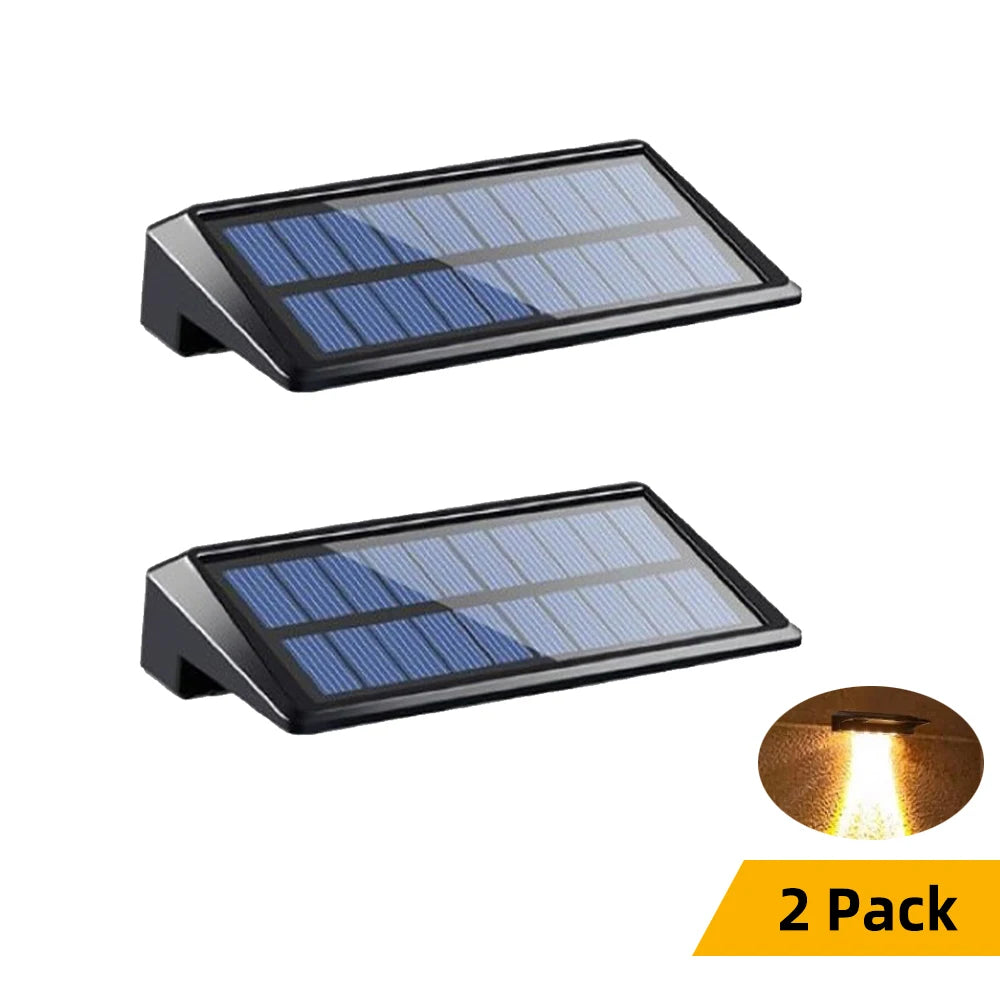 2 Pack Solar Fence Lights,Wall Lights Outdoor,IP44 Waterproof Fence Solar Lights Outdoor for Backyard,Wall,Deck,Porch,Step