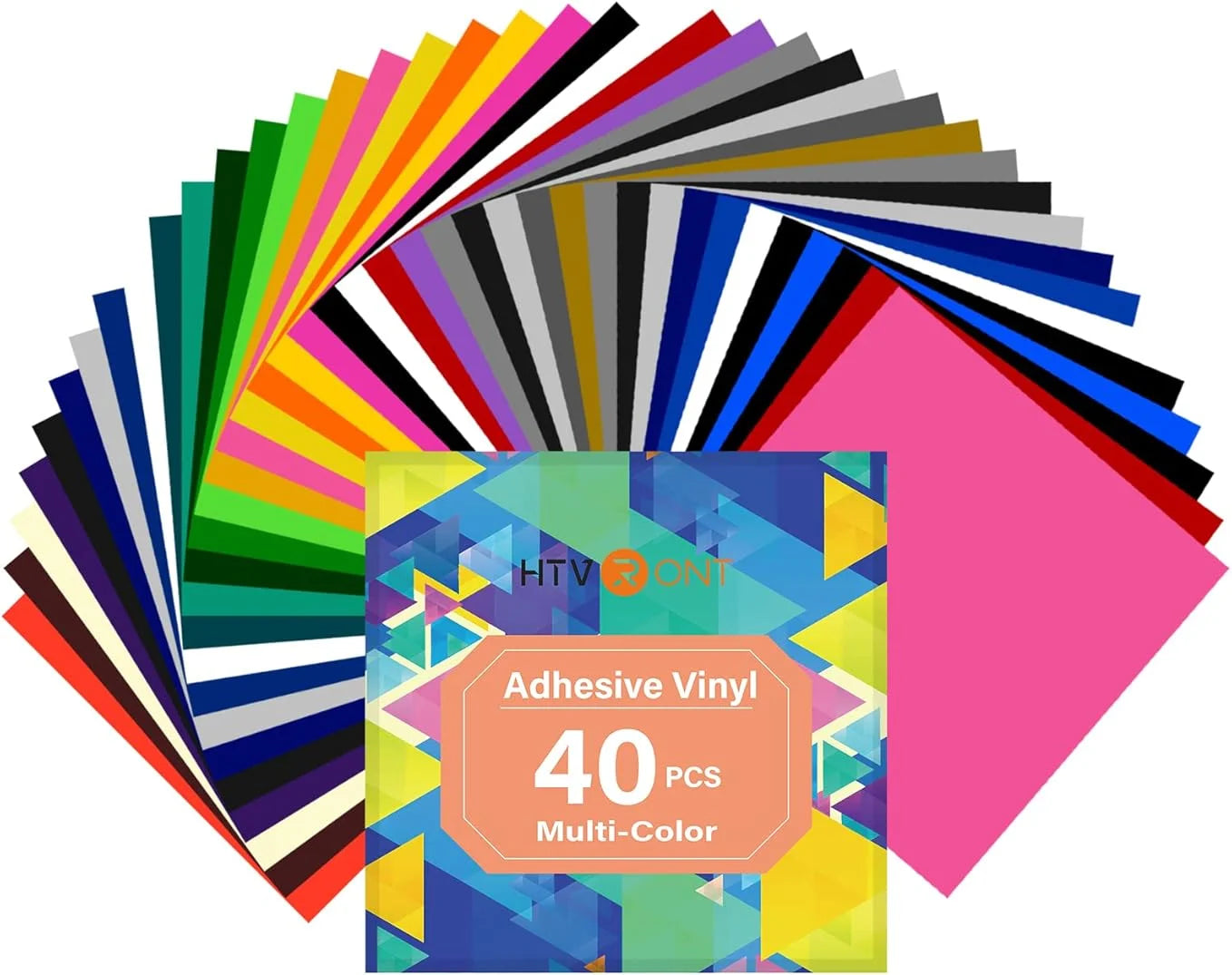 HTVRONT Permanent Adhesive Vinyl Bundle 12" x 12" Adhensive Vinyl Sheets and Transfer Tape Sets for Party Decoration, Stiker