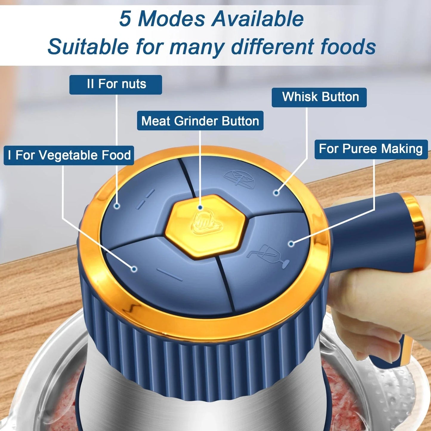 Electric Meat Grinder and Vegetable Slicer Chopper Food Processor