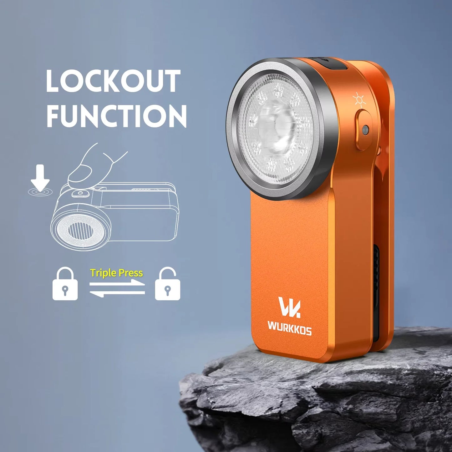 Wurkkos HD03 USB Rechargeable Mini Clip Light Flashlight RGB Magnet