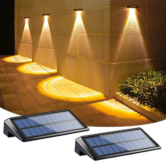 2 Pack Solar Fence Lights,Wall Lights Outdoor,IP44 Waterproof Fence Solar Lights Outdoor for Backyard,Wall,Deck,Porch,Step