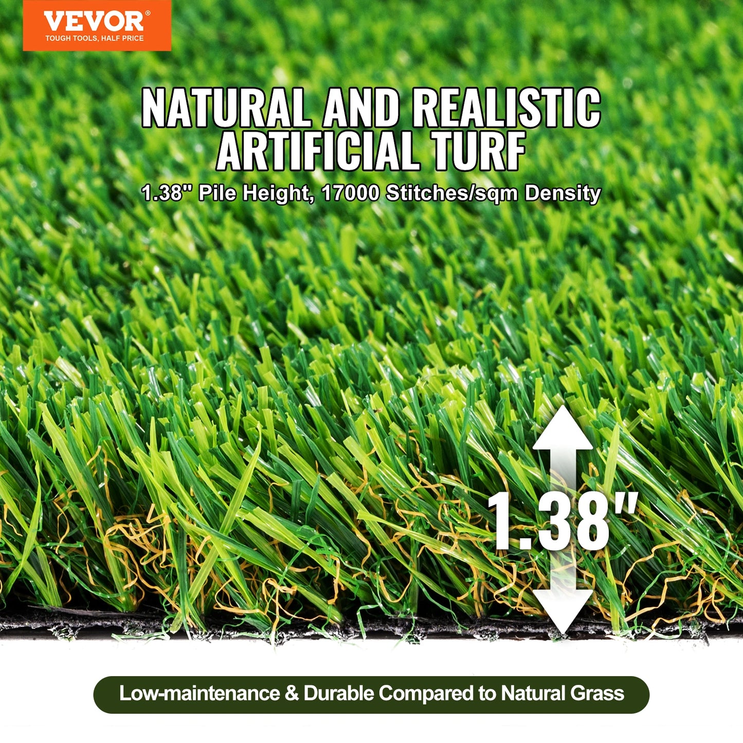 SucceBuy Artificial Grass Rug Turf Outdoor Mat Patio