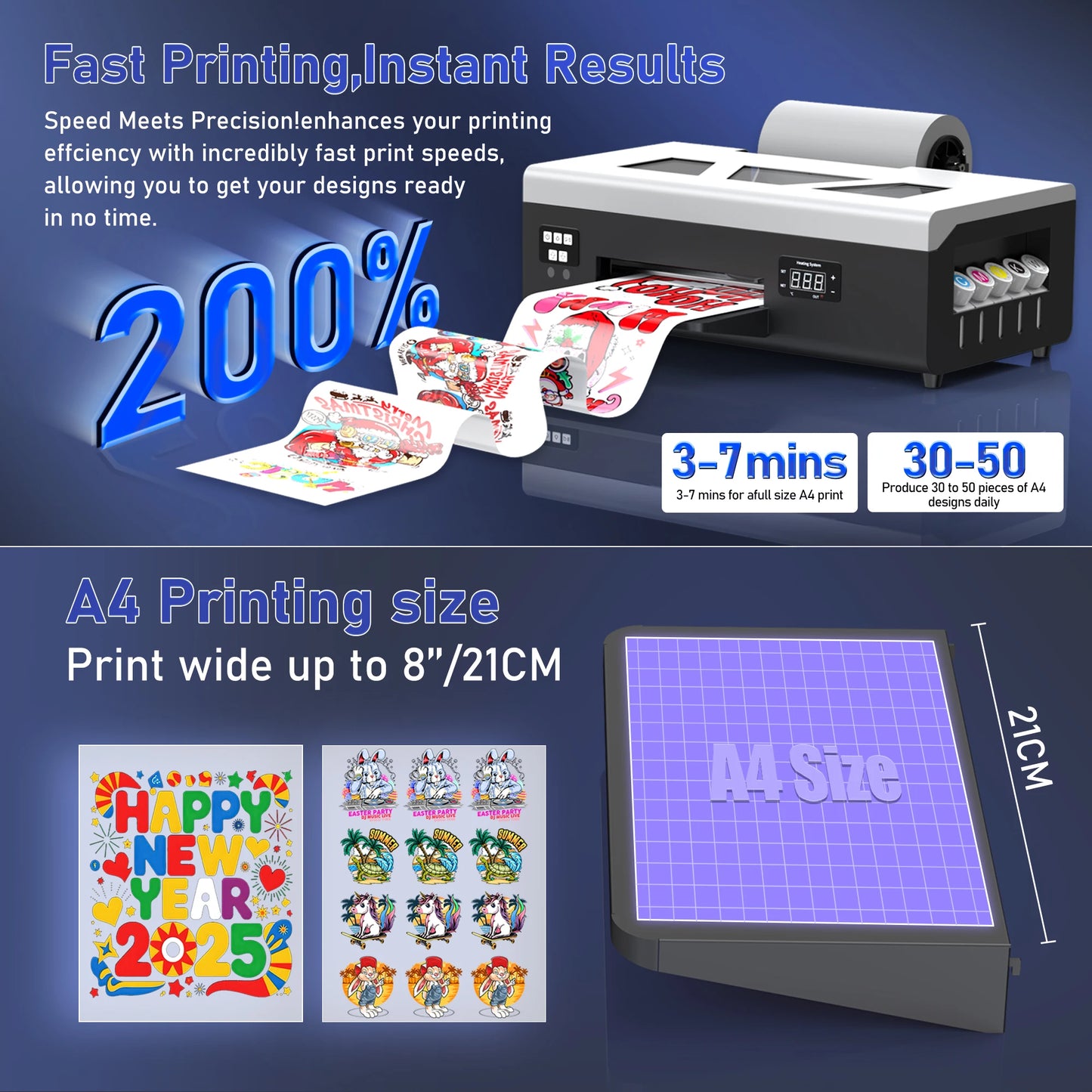 Colorsun A4 DTF Printer For Epson L800 DTF Printing Machine With Curing Oven Impresora A4 DTF Printers For T-Shirts Hoodies Bags
