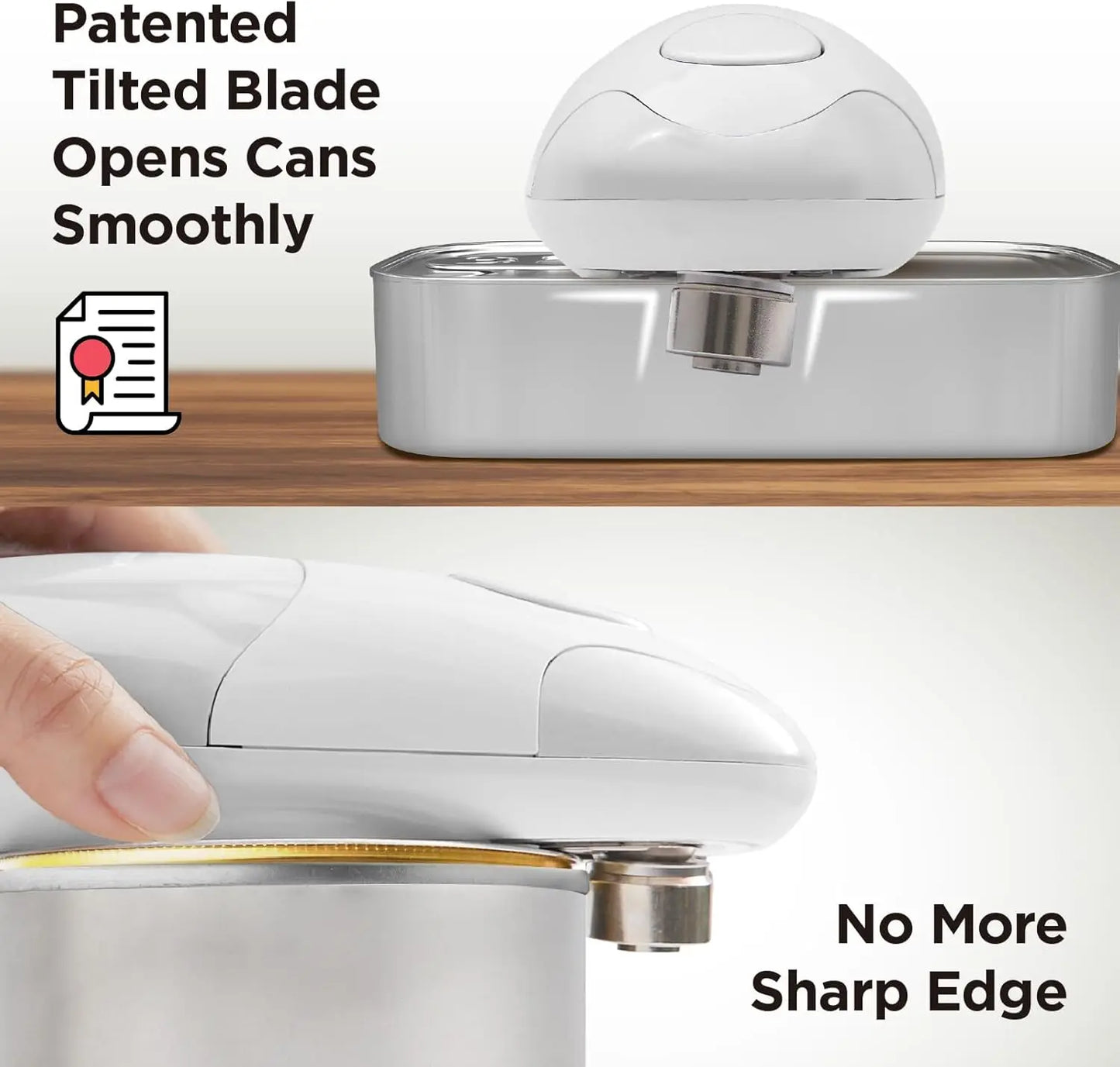 Auto Electric Can Opener: Open Your Cans with A Simple Press of Button - Automatic, Hands Free, Smooth Edge