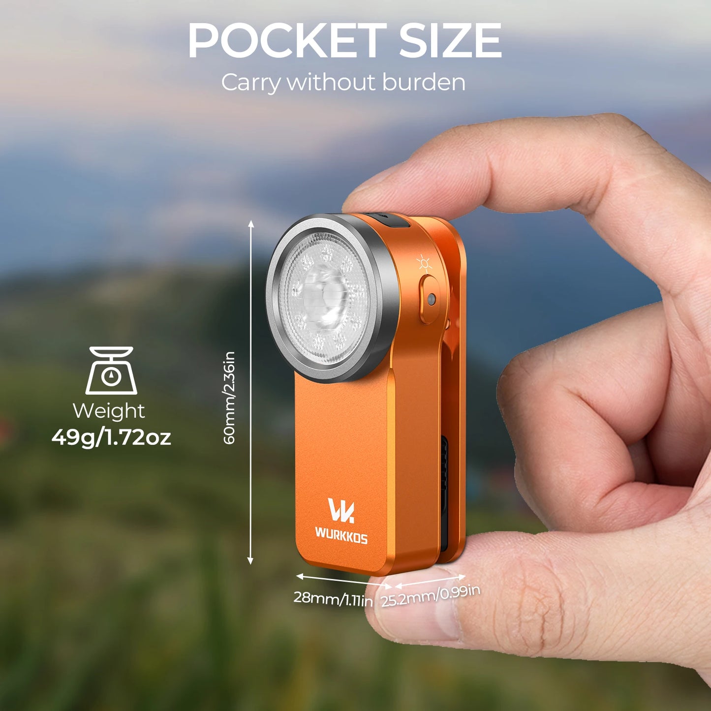 Wurkkos HD03 USB Rechargeable Mini Clip Light Flashlight RGB Magnet