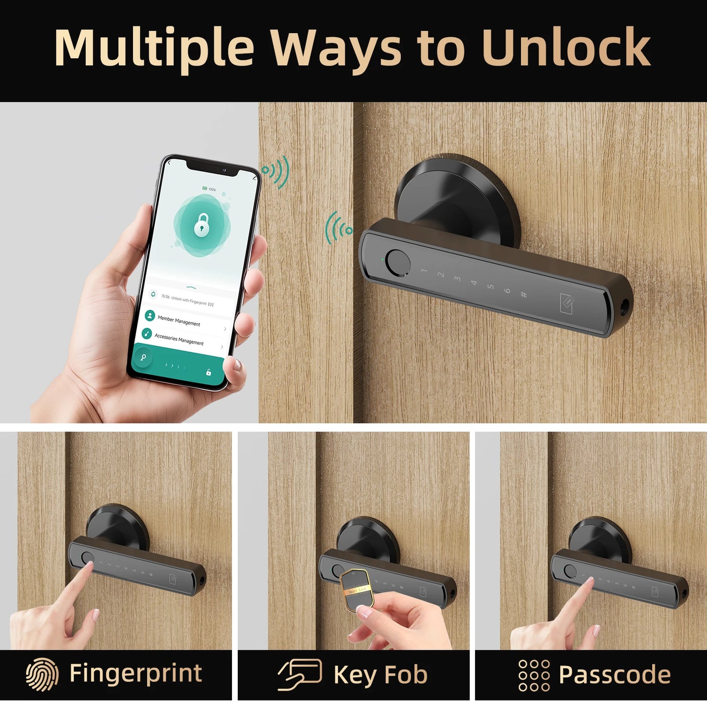 Viladepot Smart Lock With Fingerprint And Bluetooth App Control