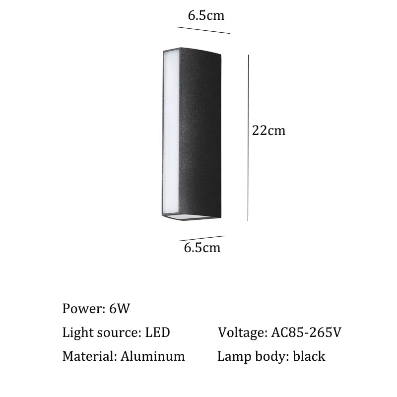 Modern LED Wall Lights Waterproof Outdoor Wall Lamp Long Strip IP65 Aluminum Wall Light Garden Porch Light Fixtures Luminaire