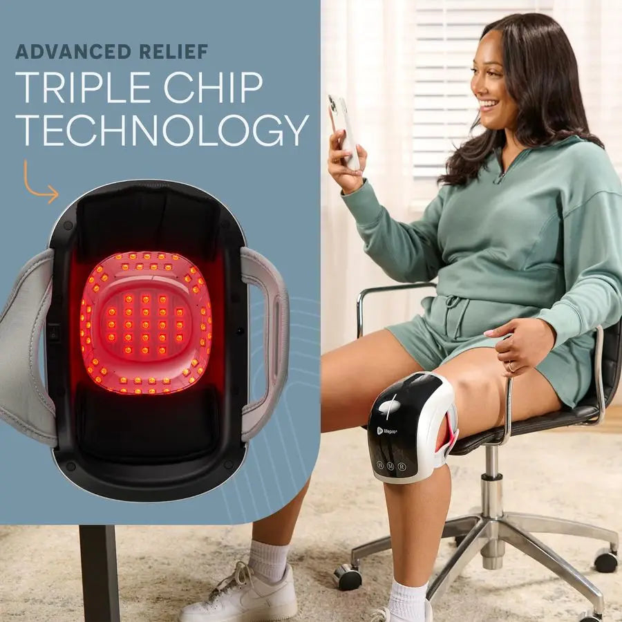 Knee Massager with Heat and Red Light Therapy Portable Infrared Device for Daily Wellness amp Relaxation Red Light Therapy Knee