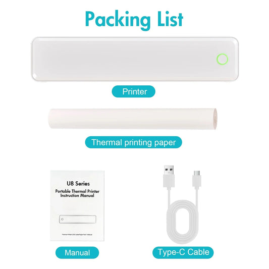 Portable Printers Wireless Inkless Thermal A4 Label Maker US Letter/A4/A5/B5 Android iOS Phone & Laptop For Travel Office School