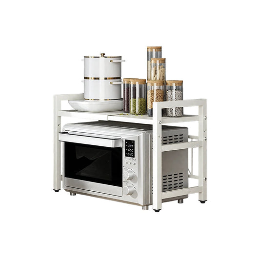 Expandable Microwave Shelf Organizer Moisture Resistant Rustproof Storage